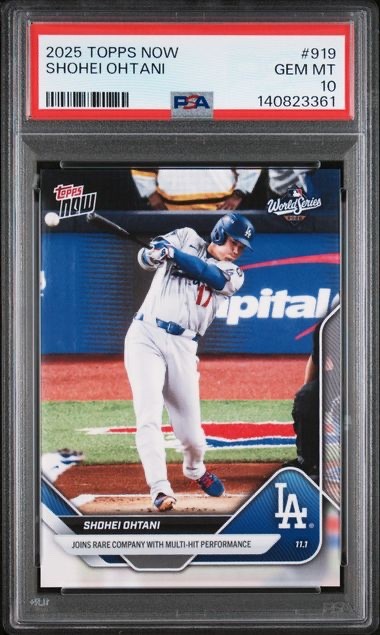 SHOHEI OHTANI * PSA 10 * 2025 TOPPS NOW * MULTI HIT GAME 7 * WORLD SERIES #919