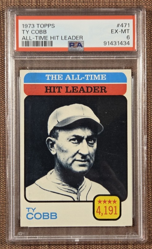 1973 Topps #471 Ty Cobb Detroit Tigers Vintage Original Baseball Card PSA 6
