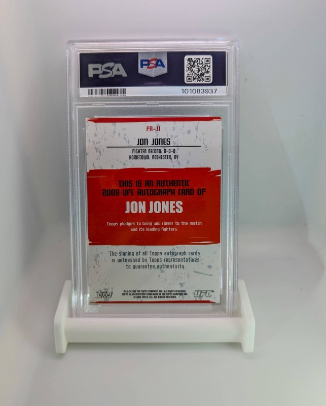 2009 TOPPS UFC JON BONES JONES RC #FA-JJ ROOKIE AUTO PSA 10 GEM MINT - G.O.A.T view 2