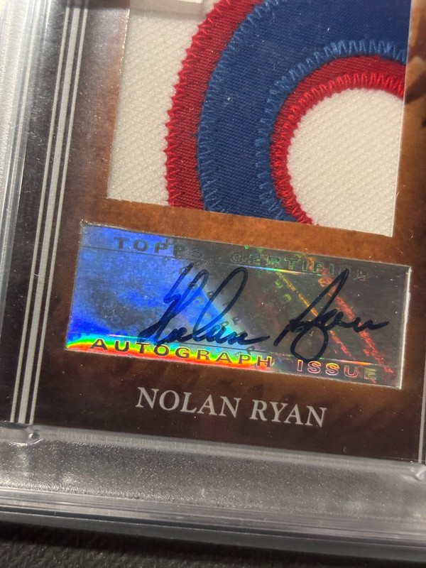 2008 Topps Sterling PSA 8 Nolan Ryan GAME USED Jumbo Patch Autograph Auto 2/10 view 2