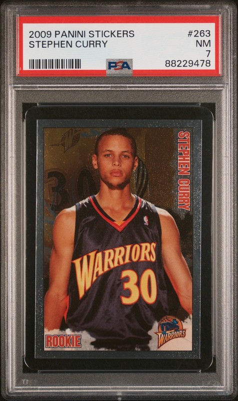 2009 Panini Stickers #263 Stephen Curry rc PSA 7