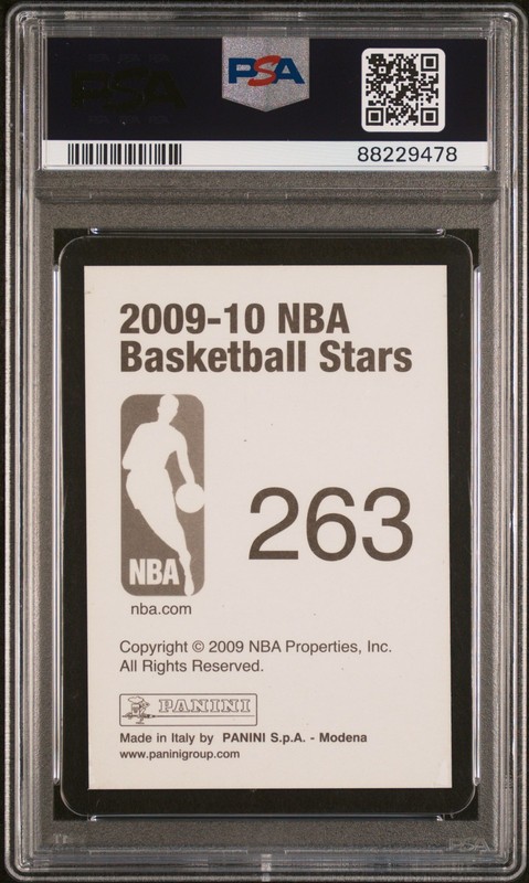 2009 Panini Stickers #263 Stephen Curry rc PSA 7 view 2