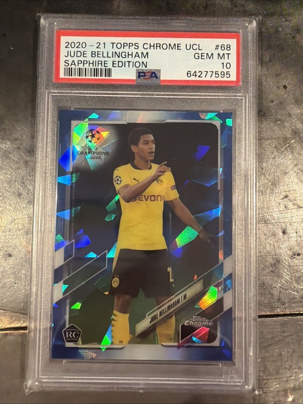 2020-21 Topps Chrome UCL Sapphire Edition Jude Bellingham #68 RC PSA 10 Rookie