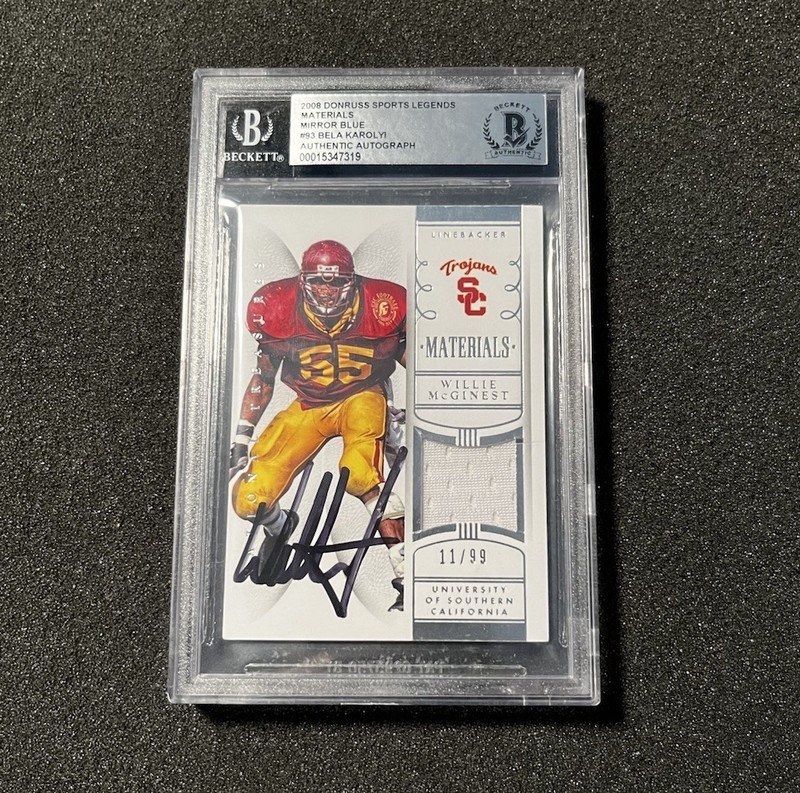 2015 Panini National Treasures Collegiate Willie McGinest Patch Auto /99 SP RARE