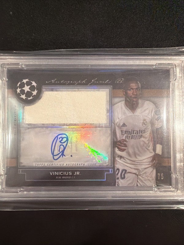 2020 Topps Museum Vinicius Jr. Autograph Relic /75 PSA 10 8.5 AJR-VJ view 2