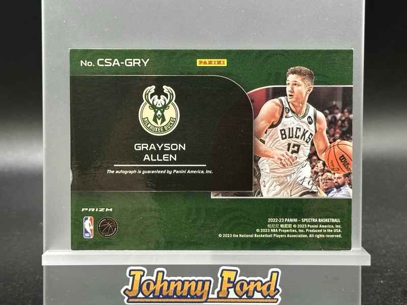 Grayson Allen 2022-23 Panini Spectra Catalysts Black Asia 1/1 Auto #CSA-GRY view 2