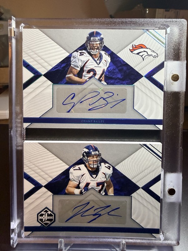 2022 Panini Limited Dual Signatures Champ Bailey John Lynch Auto 1/1 One Of One