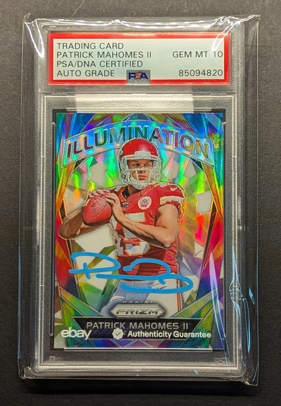 PATRICK MAHOMES Rookie Auto 2017 Optic Illumination Holo Prizm PSA 10 Auto RC
