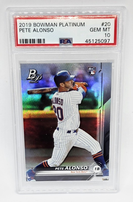 2019 BOWMAN PLATINUM #20 PETE ALONSO ROOKIE RC PSA 10 Orioles Mets