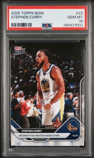 STEPH CURRY * PSA 10 * 2025 TOPPS NOW NBA *42 PTS v NUGGETS * WARRIORS CARD #22