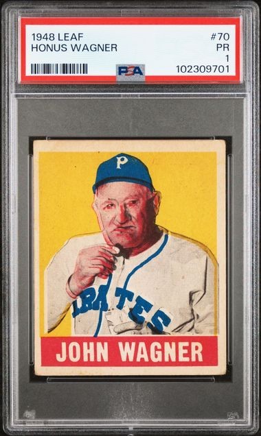 1948 Leaf #70 HONUS WAGNER - PSA 1 - Pirates HOF Tobacco Legend Dipping Manager
