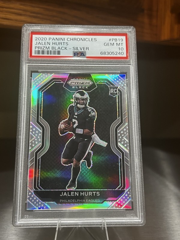2020 Panini Chronicles Jalen Hurts Prizm Black- Silver PSA 10 RC