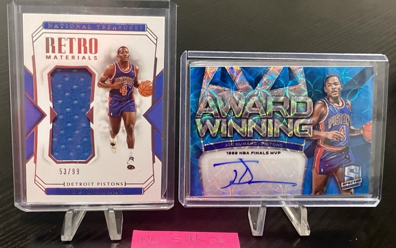 2018-19 Panini National Treasures Joe Dumars Jumbo /99 & Spectra Auto /60