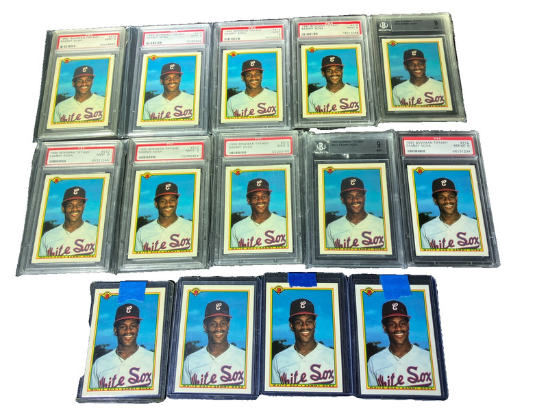 1990 Bowman Tiffany #312 Sammy Sosa RC  - PSA 9  / BGS 9  "   LOT OF 14 Total