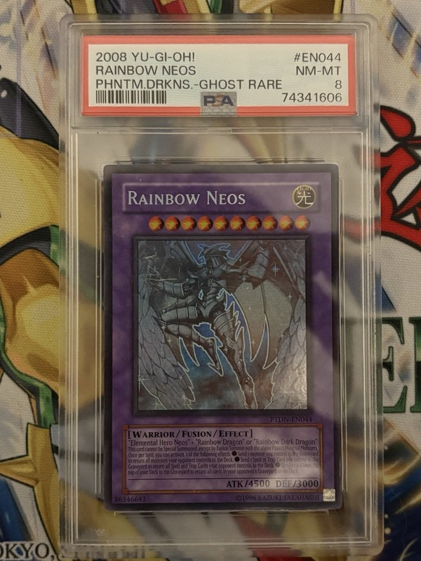 Yu-Gi-Oh! Rainbow Neos Phantom Darkness 1st Ed Ghost Rare PTDN-EN044 PSA 8