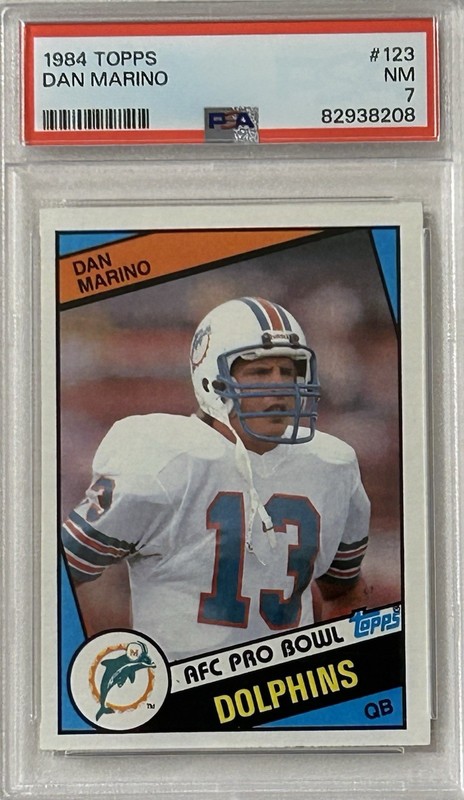 1984 Topps - Dan Marino (Miami Dolphins) #123 Rookie Card Near Mint PSA 7