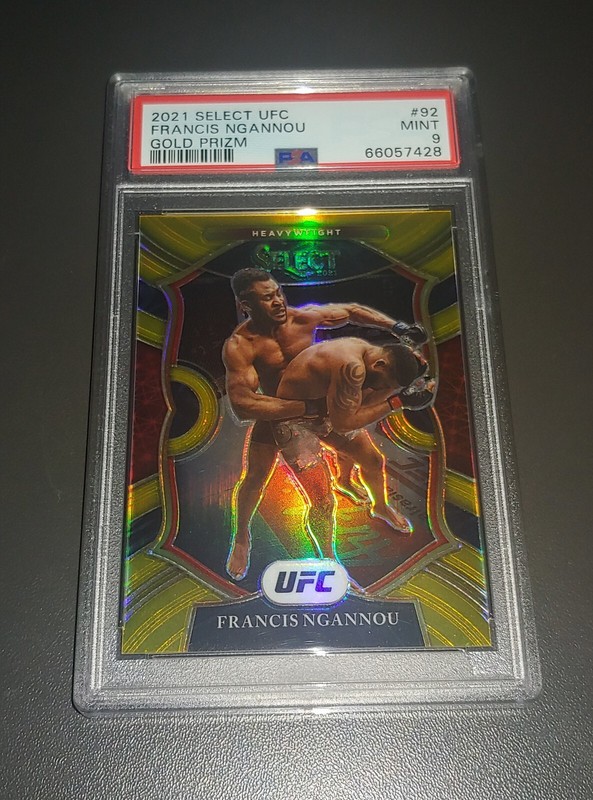 Francis Ngannou /10 2021 Panini Select UFC #92 Gold Prizm PSA 9