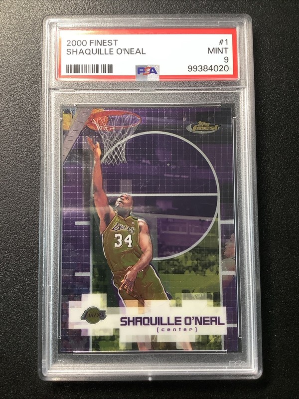 SHAQUILLE O'NEAL 2000-01 Topps Finest #LAL C-1 LOS ANGELES LAKERS PSA 9