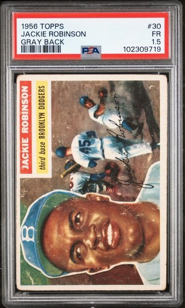 1956 Topps #30 JACKIE ROBINSON - PSA 1.5 - GRAY BACK HOF BROOKLYN DODGERS