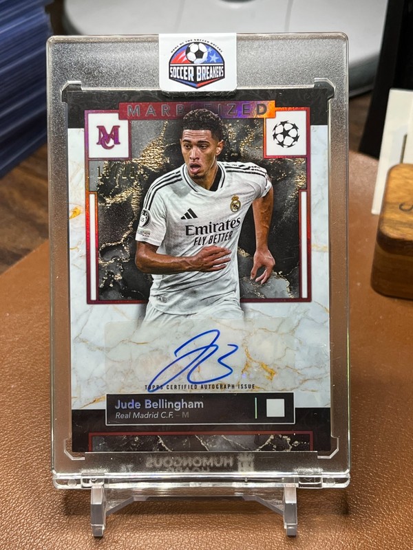 Jude Bellingham 2024-25 Topps Museum #MMA-JB Ruby Marbleized auto card 10/25