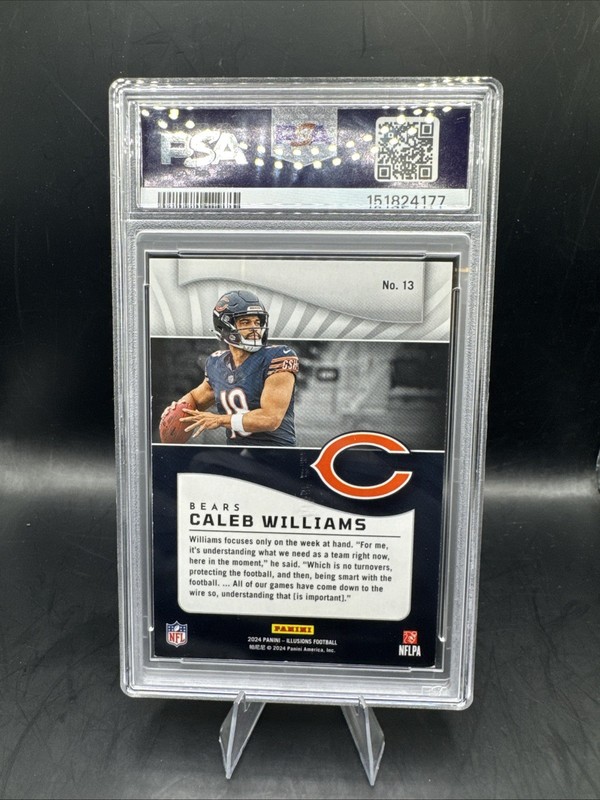 2024 Panini Illusions - Caleb Williams #13 (RC) PSA 7 NEAR MINT🔥💎 view 2