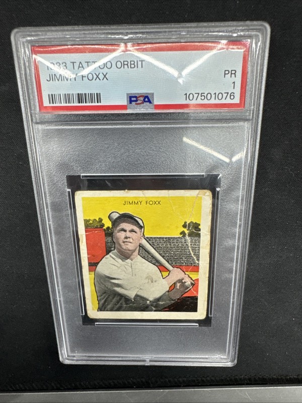 1933 Jimmy Foxx Orbit Tattoo PSA 1 Atheltics Baseball