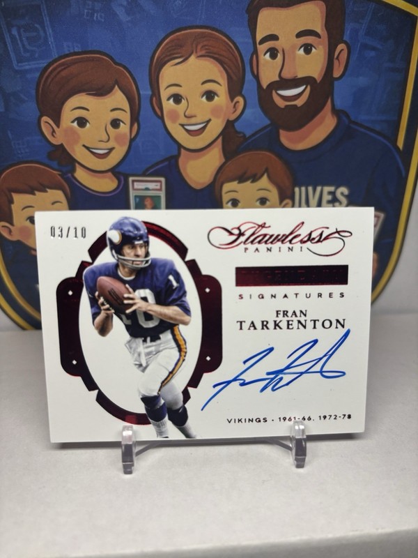 2016 Panini Flawless Fran Tarkenton Ruby Signatures Auto 3/10 Vikings