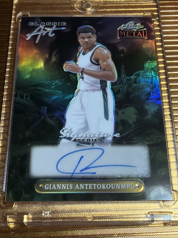 giannis antetokounmpo 2024 leaf signature series Classic Art auto 1/1 view 2