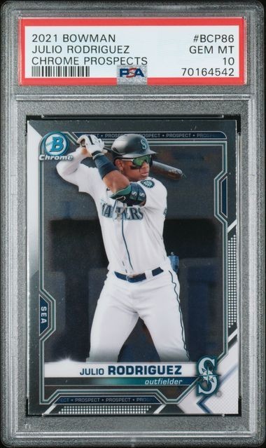2021 Bowman Chrome Prospects JULIO RODRIGUEZ, Seattle #BCP-86 PSA 10 GEM MT