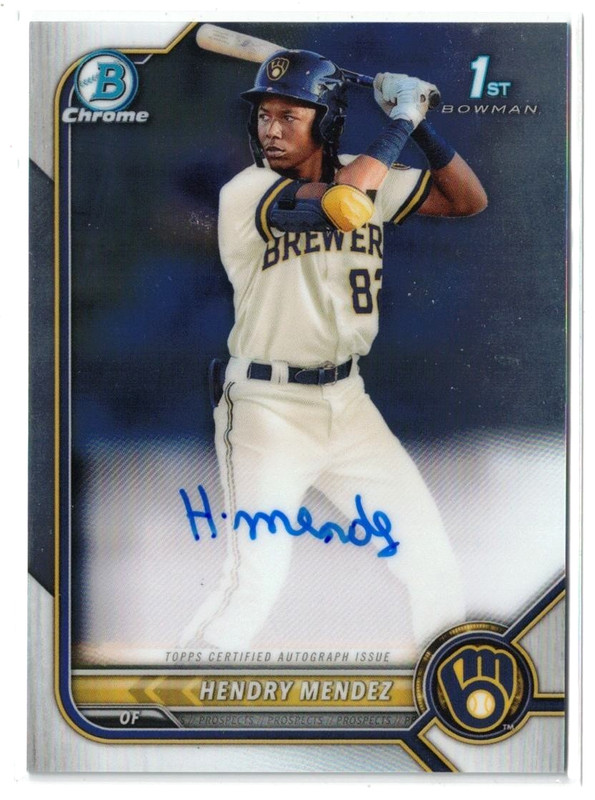 2022 1st Bowman Chrome RC AUTO Hendry Mendez #CPA-HM! Twins! Rookie! Autograph!