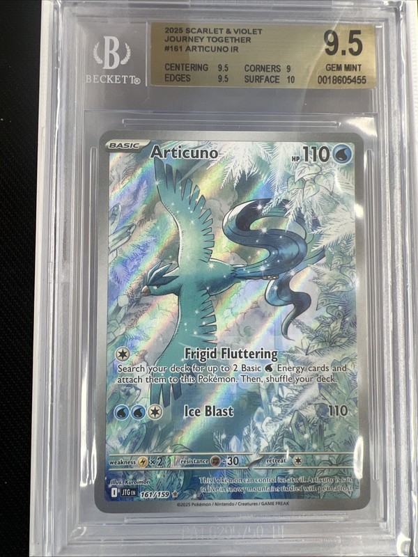 Pokémon TCG Articuno IR 161/159 Journey Together English BGS 9.5