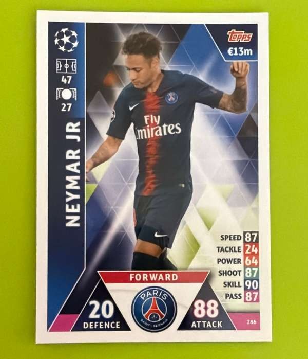 2018-19 Topps Match Attax UEFA Champions League #286 Neymar Jr Mint