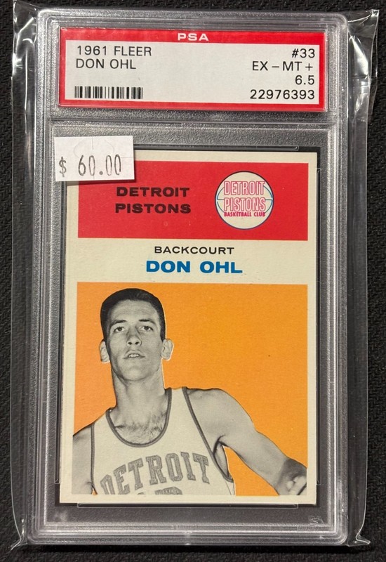 1961 Fleer PSA 6.5 Don Ohl #33 NBA VINTAGE Detroit Pistons