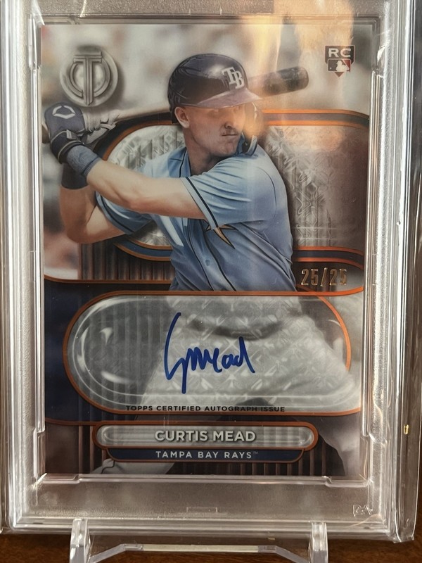 2024 Topps Tribute  Auto Curtis Mead Orange /25 NATIONALS PSA 10🔥 RC AUTO🔥 view 2