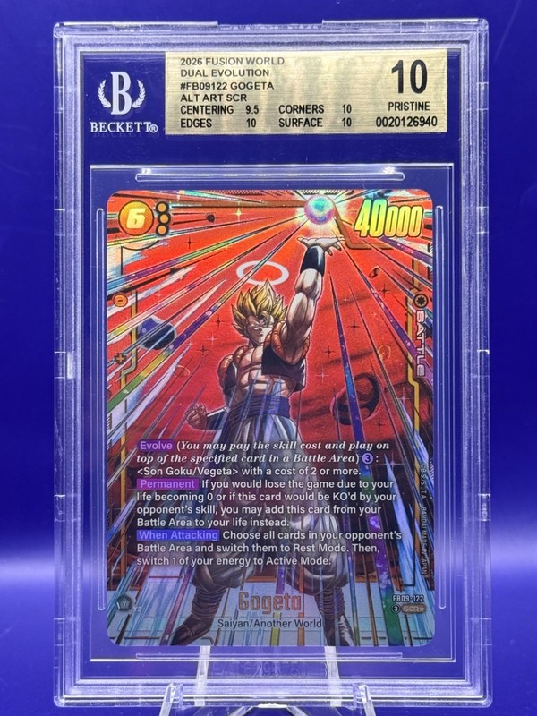 Dragon Ball Super Gogeta FB09-122 Alt Art SCR Dual Evolution BGS 10 Pristine