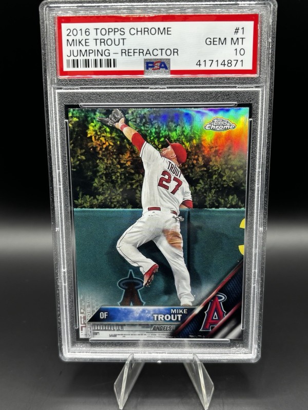 2016 Topps Chrome - Mike Trout #1 Jumping-Refractor PSA GEM MINT 10 Angels