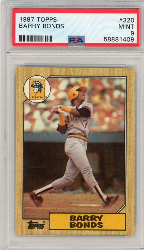 Barry Bonds Rookie Topps 1987 #320 Pittsburgh Pirates PSA 9