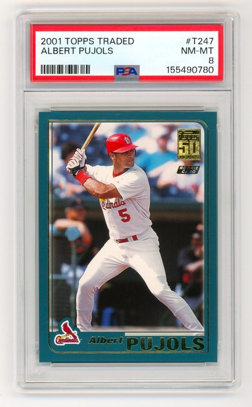 2001 Topps Traded Albert Pujols Rookie RC PSA 8 NM-MT #T247 50 Years Card