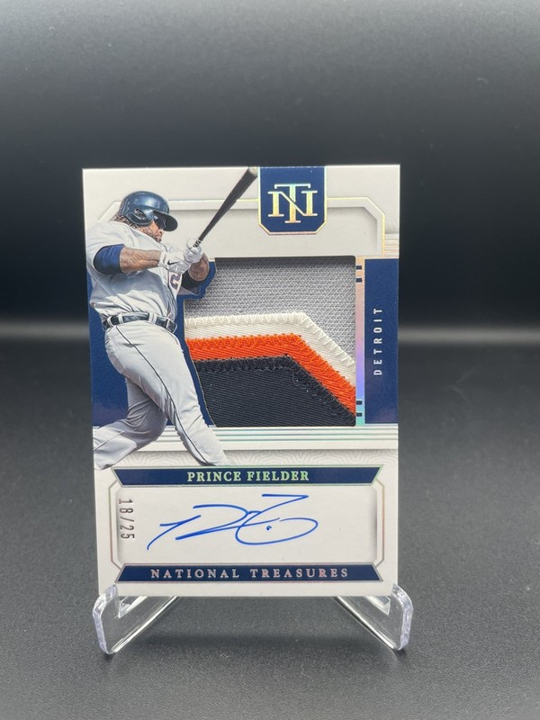 Prince Fielder 2024 Panini National Treasures Patch Auto #/25 Tigers