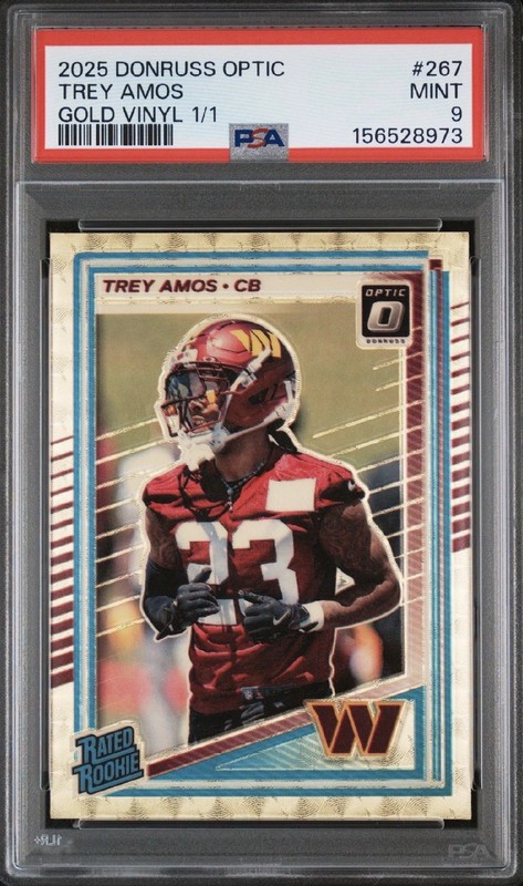 2025 Donruss Optic Rated Rookie Trey Amos GOLD VINYL 1/1 (RC) Commanders 🔥