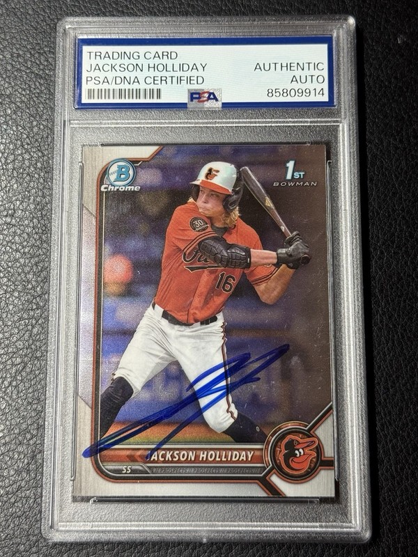 Jackson Holliday Signed Autographed 2022 Bowman Draft Chrome PSA DNA #BDC168