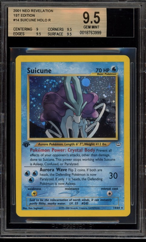Pokemon Suicune Neo Revelation 1st Edition Holo Rare #14 BGS 9.5