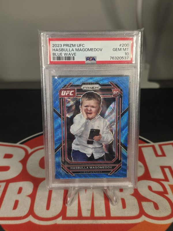 2023 Panini Prizm UFC - Hasbulla Magomedov #200 Blue Wave Prizm (RC) PSA 10