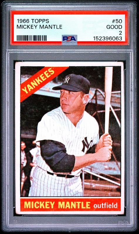 1966 Topps #50 Mickey Mantle PSA 2