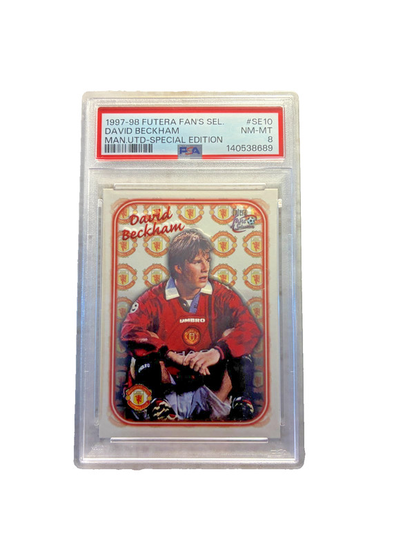 1997 Futera Fan's Sel. David Beckham Man. Utd Special Edition PSA 8 NM-MT view 2