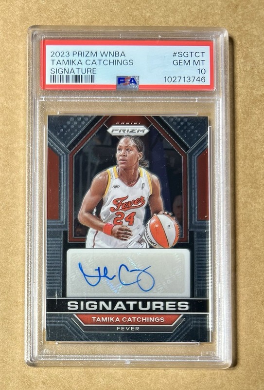 2023-24 PRIZM WNBA TAMIKA CATCHINGS SIGNATURES AUTO PSA 10 INDIANA FEVER