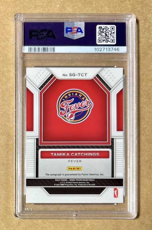 2023-24 PRIZM WNBA TAMIKA CATCHINGS SIGNATURES AUTO PSA 10 INDIANA FEVER view 2