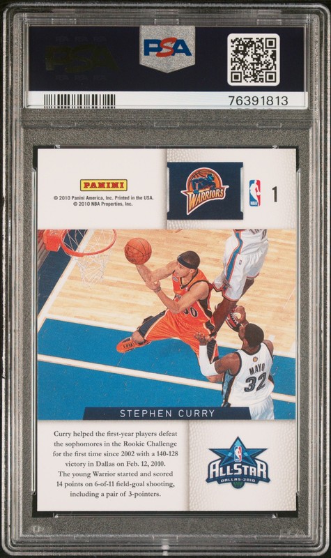 2009 Panini Season Update Basketball #1 Stephen Curry Rookie Challenge PSA 9 view 2