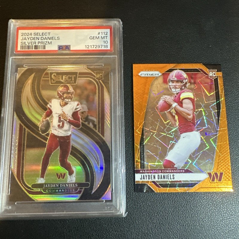 2024 Select Jayden Daniels 🔥 Silver Prizm PSA 10 Premier Level RC+ orange lazer