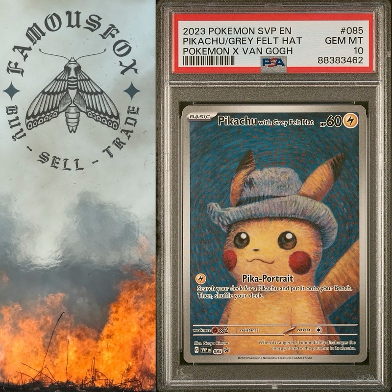 2023 POKEMON SVP EN-SV BLACK STAR PROMO #085 PIKACHU WITH GREY FELT HAT PSA 10